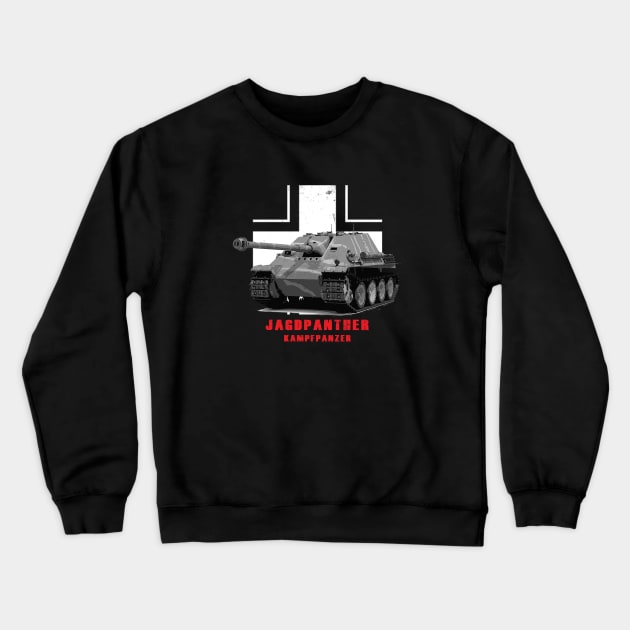 Kampfpanzer Jagdpanther Military tank WW2 Crewneck Sweatshirt by Jose Luiz Filho